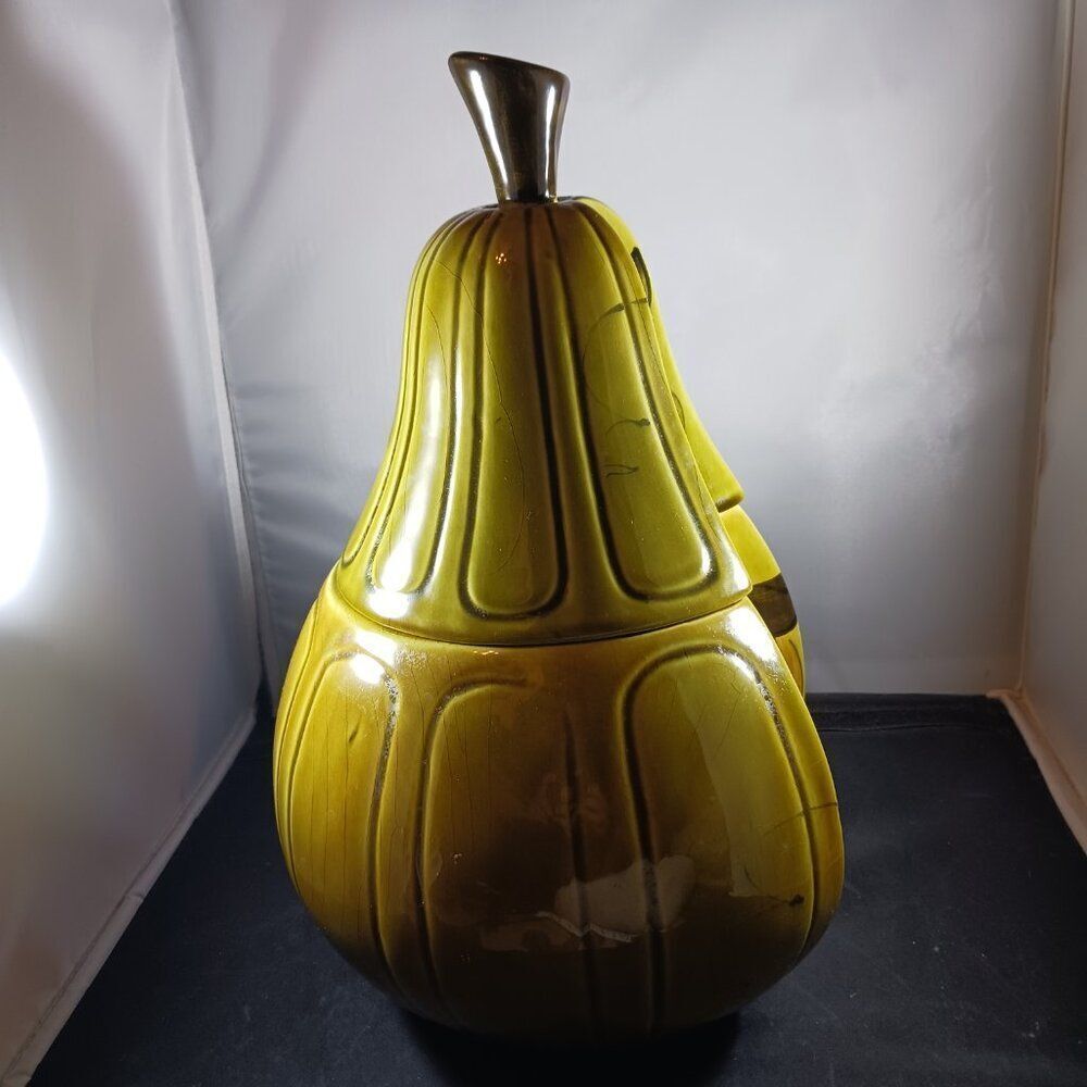 Vintage 1964 Los Angeles Potteries Pear-Shaped Large Cookie Jar - Picture 5 of 12
